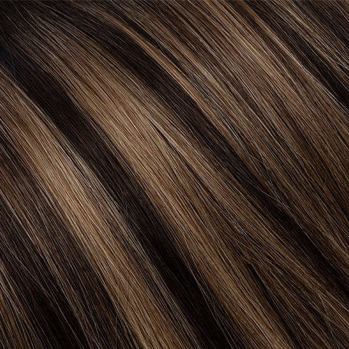 Rooted Dark Brown with Warm Golden Highlights Extreme Length Style